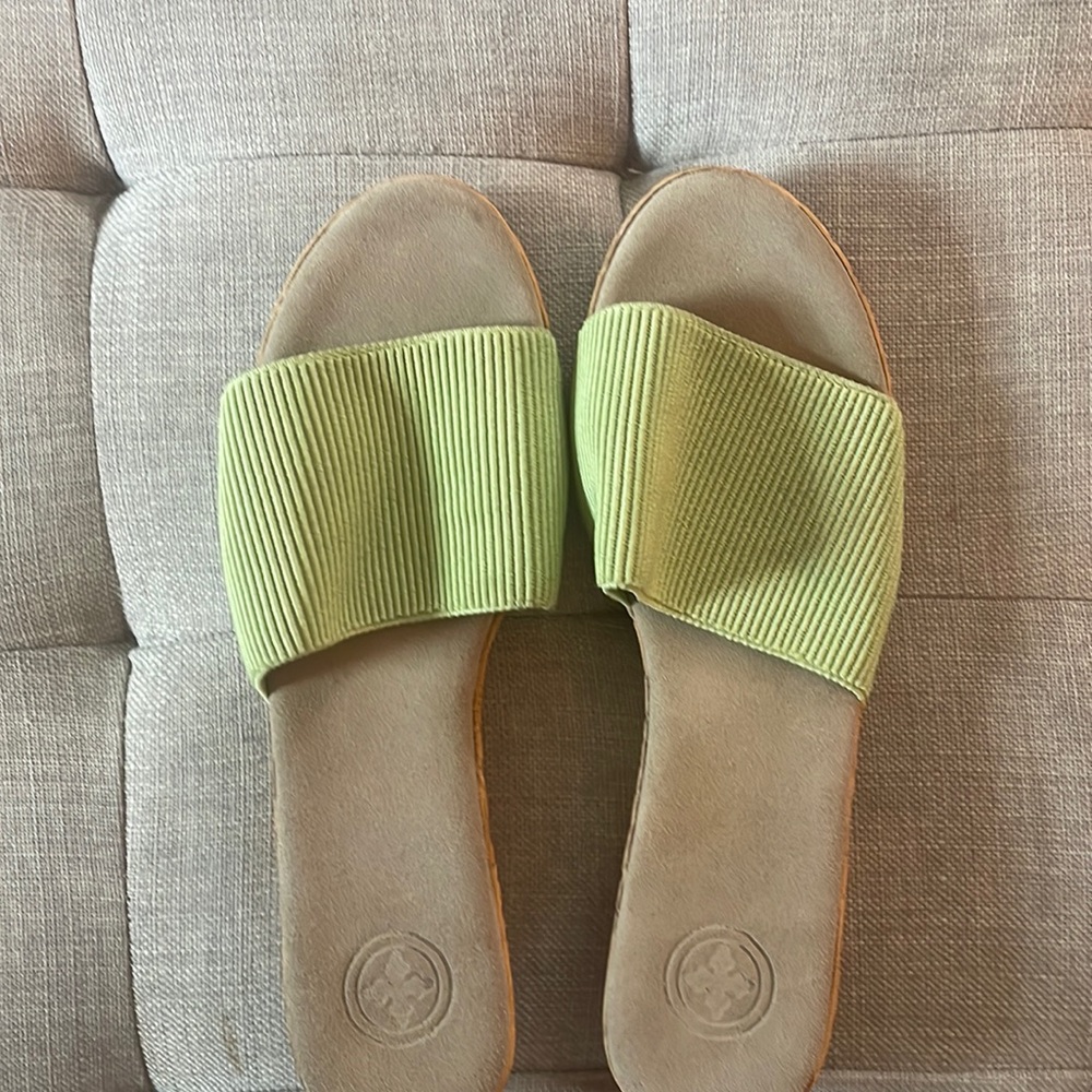 Size 8 Charleston shoe lime green slides. Worn 2x